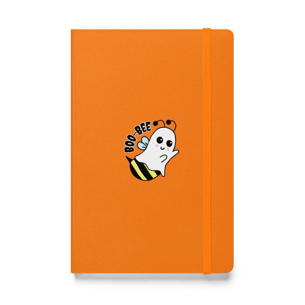 Boo Bee Cute Spooky Ghost Bee Orange Hardcover Bound Notebook