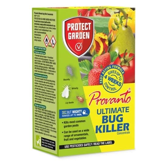 Provanto Ultimate Bug Killer Concentrate - Fast Acting Insecticide, Protects For 4 Weeks - Garden Care, Plant Protection, Indoor & Outdoor on Flowers, Fruit & Veg, Concentrate Makes 60L - 30ML