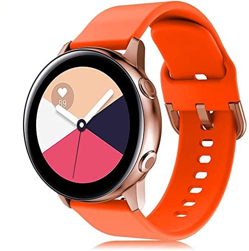 RIOROO Compatible for Samsung Galaxy Watch Active Bands/Active2 Bands 40mm/42mm/44mm,Women Men Soft Slim Silicone Wristband Compatible for Samsung Galaxy Watch Gear S2 Classic/Gear Sport Smart Watch