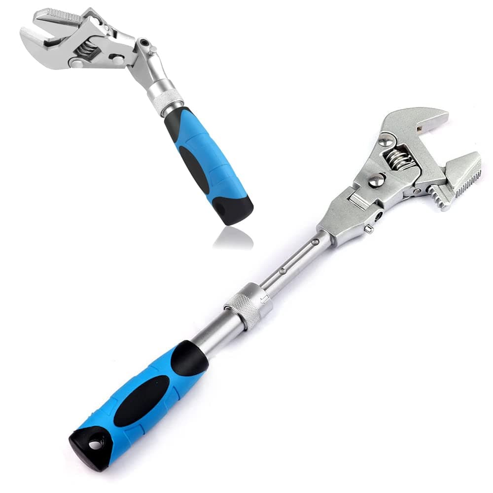 180° Rotating Head Ratcheting Multi-Function Wrench, Crescent Wrenches, Durable, Rust Resistant, Non-Slip Handle, Adjustable Wrench for Auto Repair, Home Repair, Construction and Other Industries