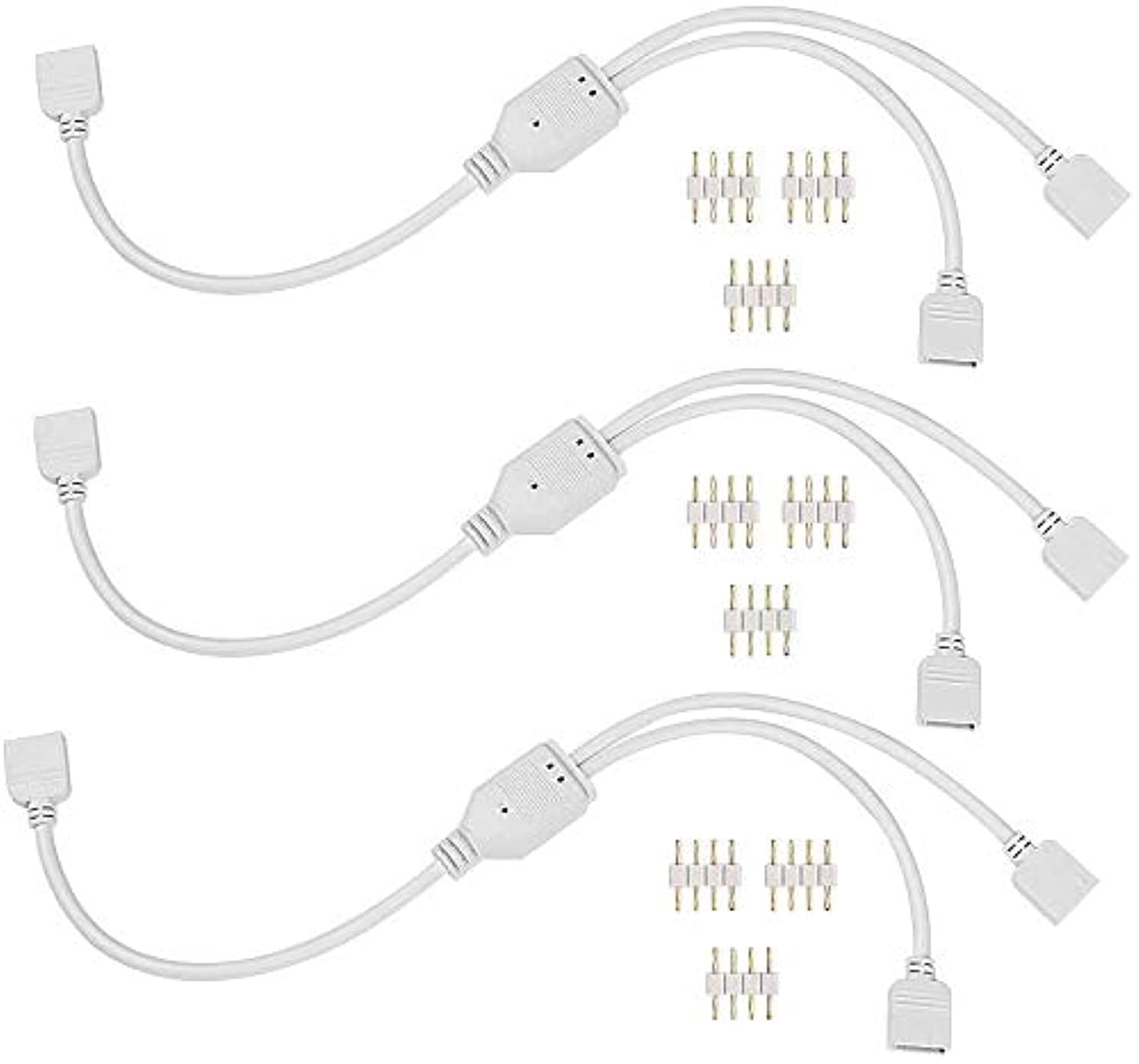 ZPT Electronics 4 pin LED Strip Light 1 to 2 Y splitter cable