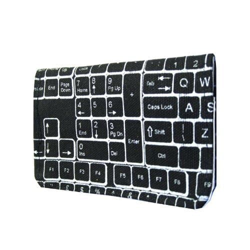 Handmade QWERTY Black Vegan Slim Wallet