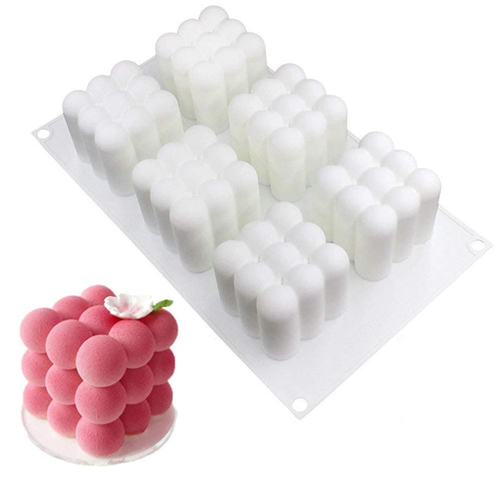 Silicone Mousse Mold, Buery Baking Mold Trays Magic Ball Multilateral Ball Mousse Cake Mold - 6 Holes (Magic Ball)