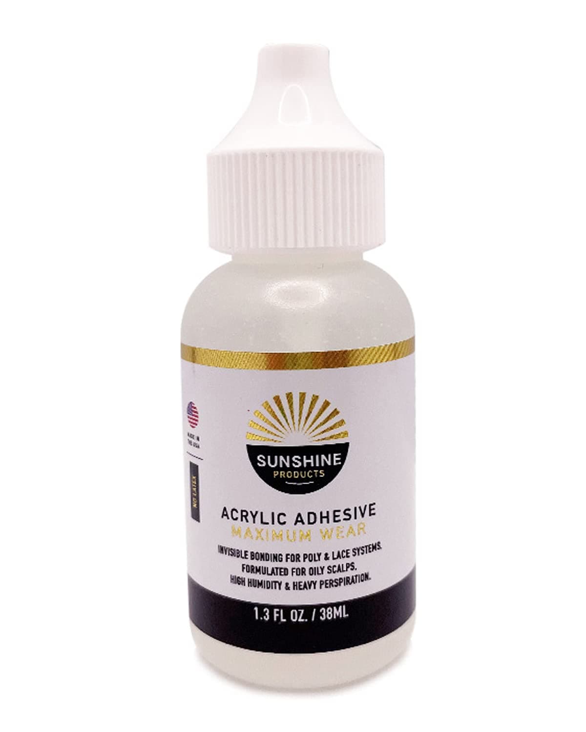 Sunshine Maximum Strength Acrylic Hair Replacement Adhesive - Extended Hold for Poly and Lace Hairpiece, Wig, Toupee Systems - Invisible, Waterproof Bonding Glue