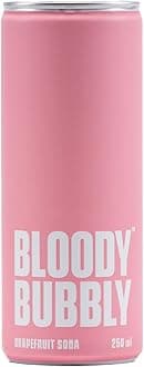 BLOODY BUBBLY GRAPEFRUIT SODA | Naturally Flavoured Soda | 44 Cal Per Can | No Added Artificial Flavours, Colours & Preservatives | Pack Of 6 (250ml Each)