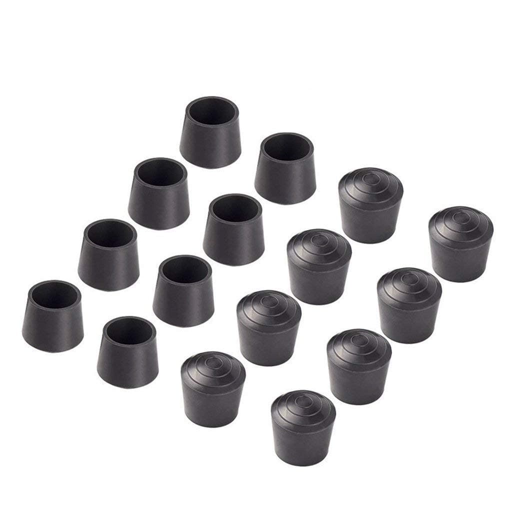 SF9001 Rubber Leg Tips Shelf End Cap Tips 5/8-inch Dia(16mm) 16PCS Black