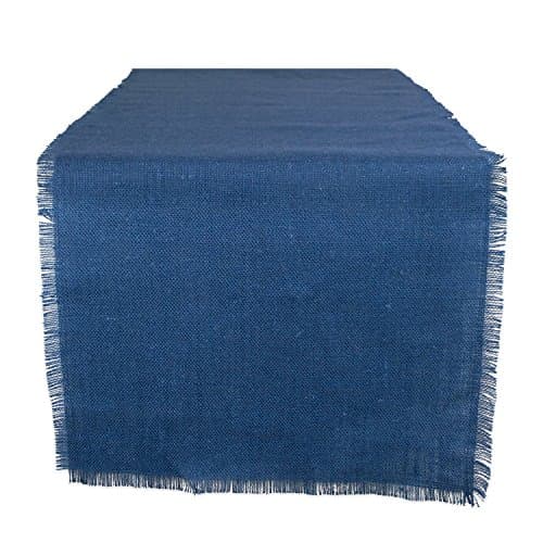 DII 100% Jute, Rustic, Vintage Table Runner, for Parties, BBQ's, Everyday, Holidays Use, 15x48, Nautical, 15 x 48, Solid Blue (CAMZ36660)