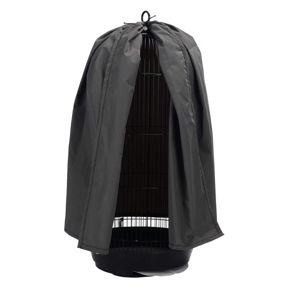 QBLEEV Classic Round Dome Top Bird Cage Cover Shield Light Covers Skirt Accessories Screen, Small, Grey