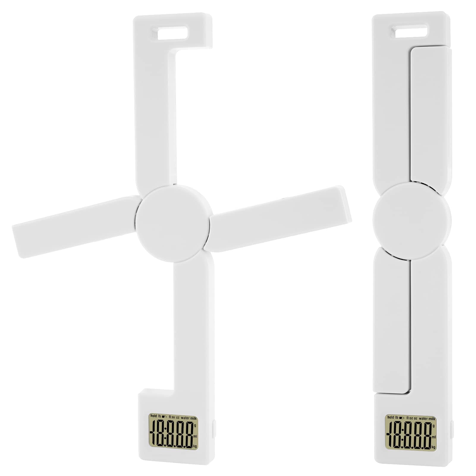 Compact Folding Digital Kitchen Scale, Highly Accurate Portable Food Scale with LCD Display, Auto Power Off and Tare Features, for Measuring Intake of Healthy Eating People (White)