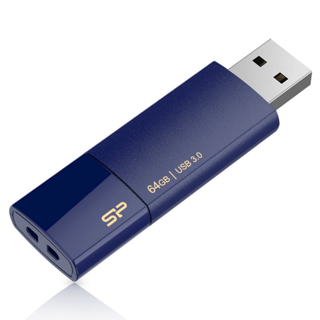 Silicon Power 64GB Blaze B05 USB 3.0 Retractable Flash Drive, Deep Blue (SP064GBUF3B05V1D)