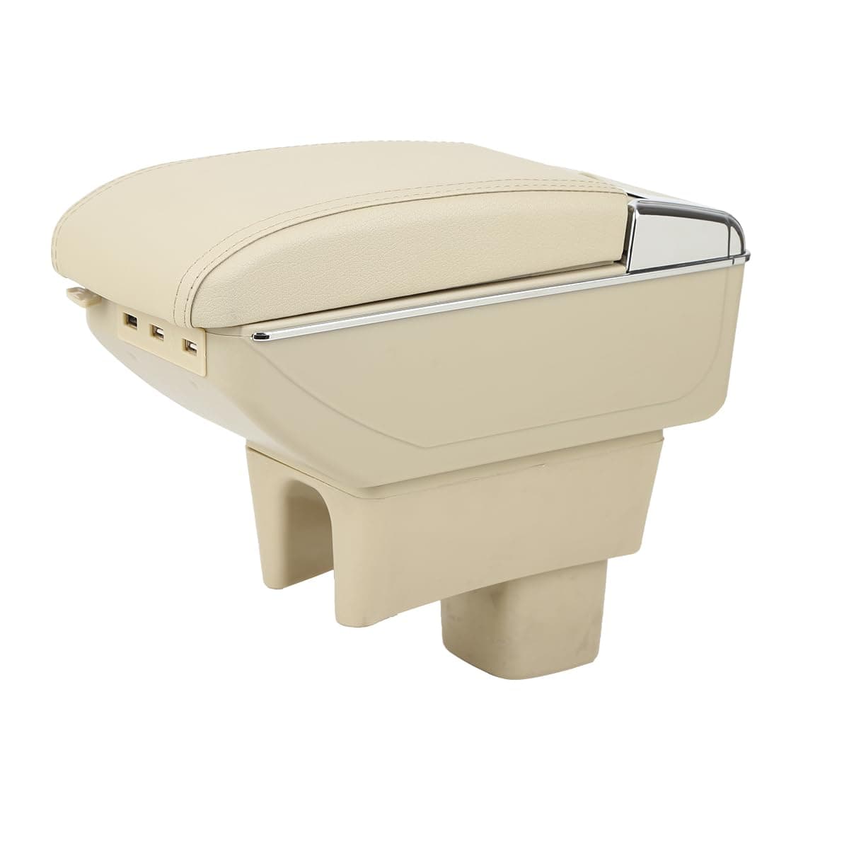 Car Center Console Armrest Storage Box Compatible with Suzuki Swift 2005 2006 2007 2008 2009 2010 2011 2012 2013 2014 2015 2016 2017 2018 2019 2020 2021 2022 2023 (Beige with 7USB)