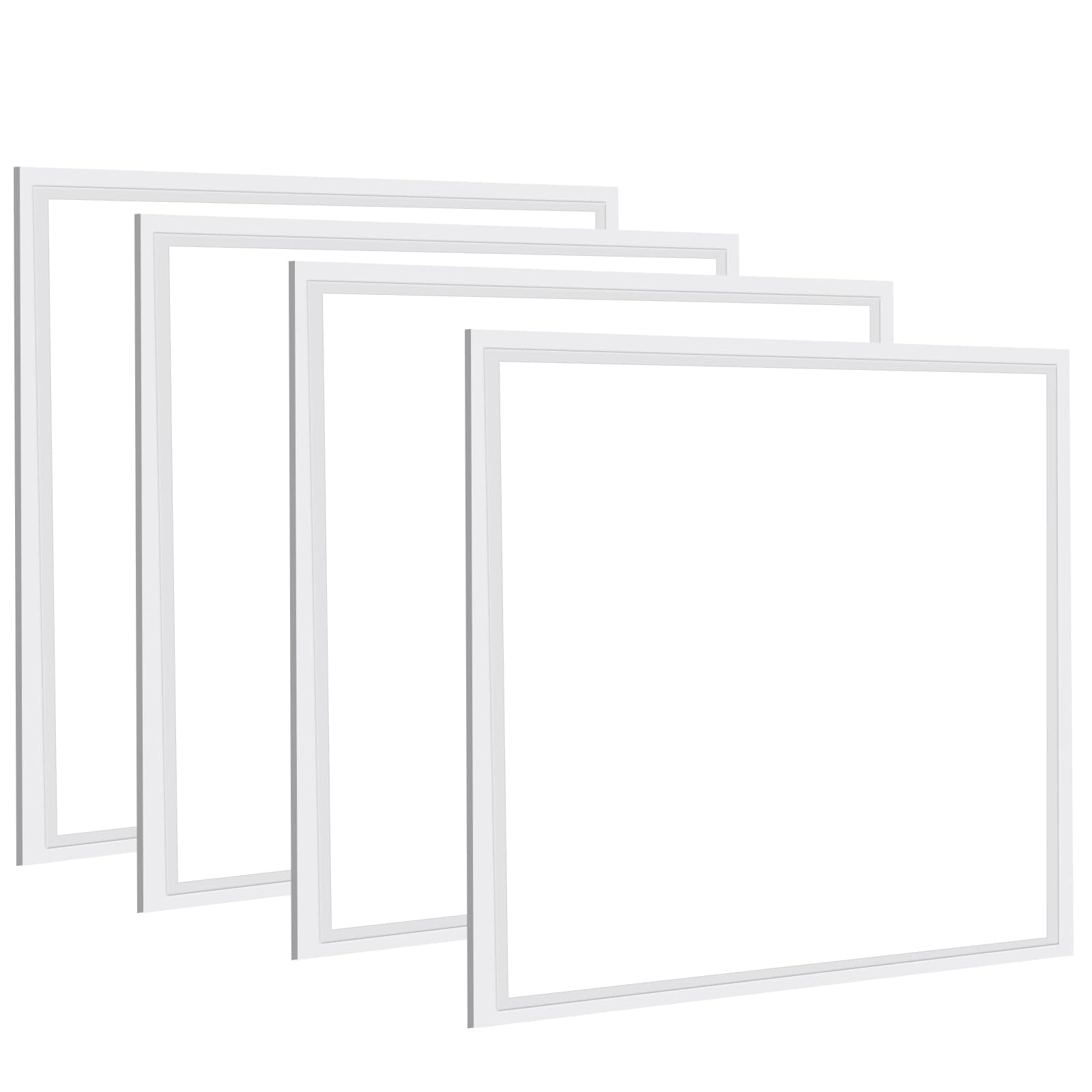 WYZM 4 PCS of 2X2ft LED Troffer Flat Panel Light for Drop Ceiling,45W with 5800 lumens,5000 White Color,2x2 LED Troffer Replacement Light Fixture,0-10V Dimmable,100-277V,ETL Listed