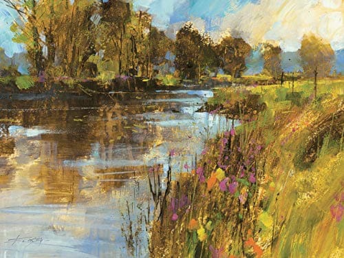 Chris Forsey Spring River Canvas Print, Multi-Colour, 60 x 80 cm