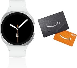 Samsung Galaxy Watch 8 40mm LTE Smartwatch + Gift Card, Cushion Design, Fitness Tracker, Sleep Coaching, Running Coach, Energy Score, Silver [US Version, 2Yr Warranty]