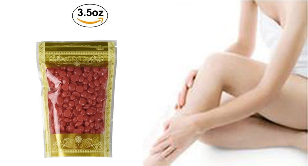 Hard Wax Beans, Natural Solid 3.5oz Hot Film Stripless Full-Body Facial Arm Legs Sensitive Areas Depilatory Hair Wax Removal Wax Beans for Man and Woman (Rose)