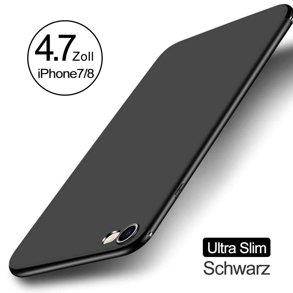 Vkaiy iPhone 8 Case, iPhone 7 Case [Hard Plastic Case] iPhone 7/iPhone 8 Ultra Thin Case [360 Shockproof ] [Sweat and Dust Proof] Simple Stylish Black Cover Case for iPhone 8 (2017)/ iPhone 7 (2016)