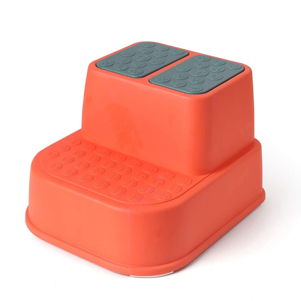 Eazy Kids - Step Stool | Great For Potty Training, Bathroom, Bedroom, Toy Room, Kitchen, And Living Room | Multipurpose | Kids Friendly | Orange