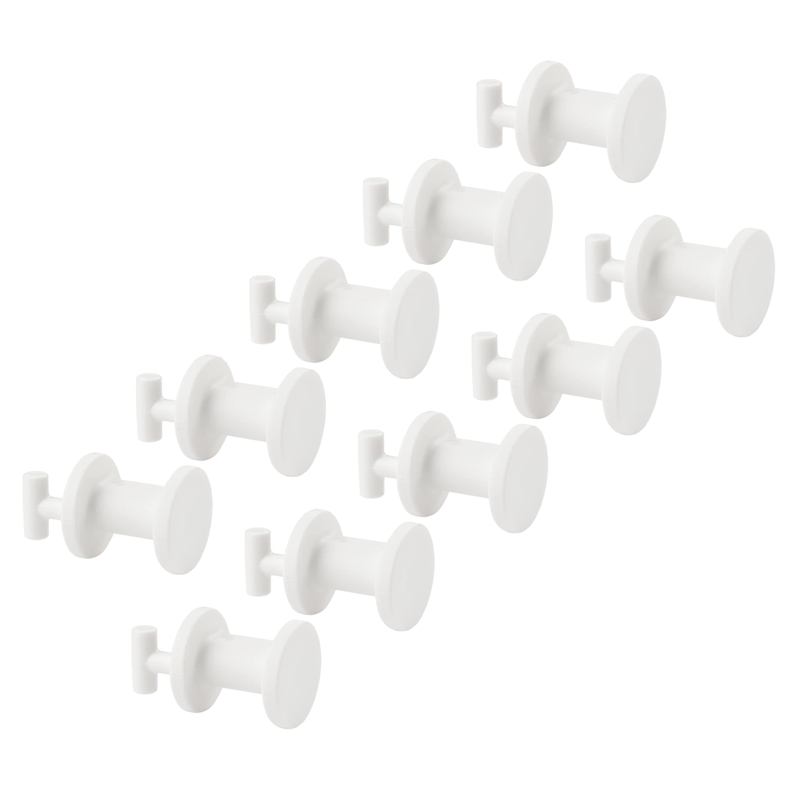 SKADIS Mini Plastic Push Hooks (Fits SKADIS Peg Board), White, 19 Millimetres, 205.198.88 - Set of 10