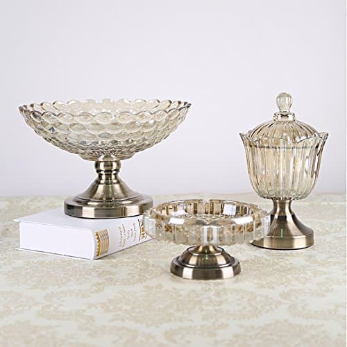 Desktop utility ornaments creative continental fruit platter sugar cylinder liners inside your home smoke crystal glass fruit platter , 3 Piece Kitchen supplies