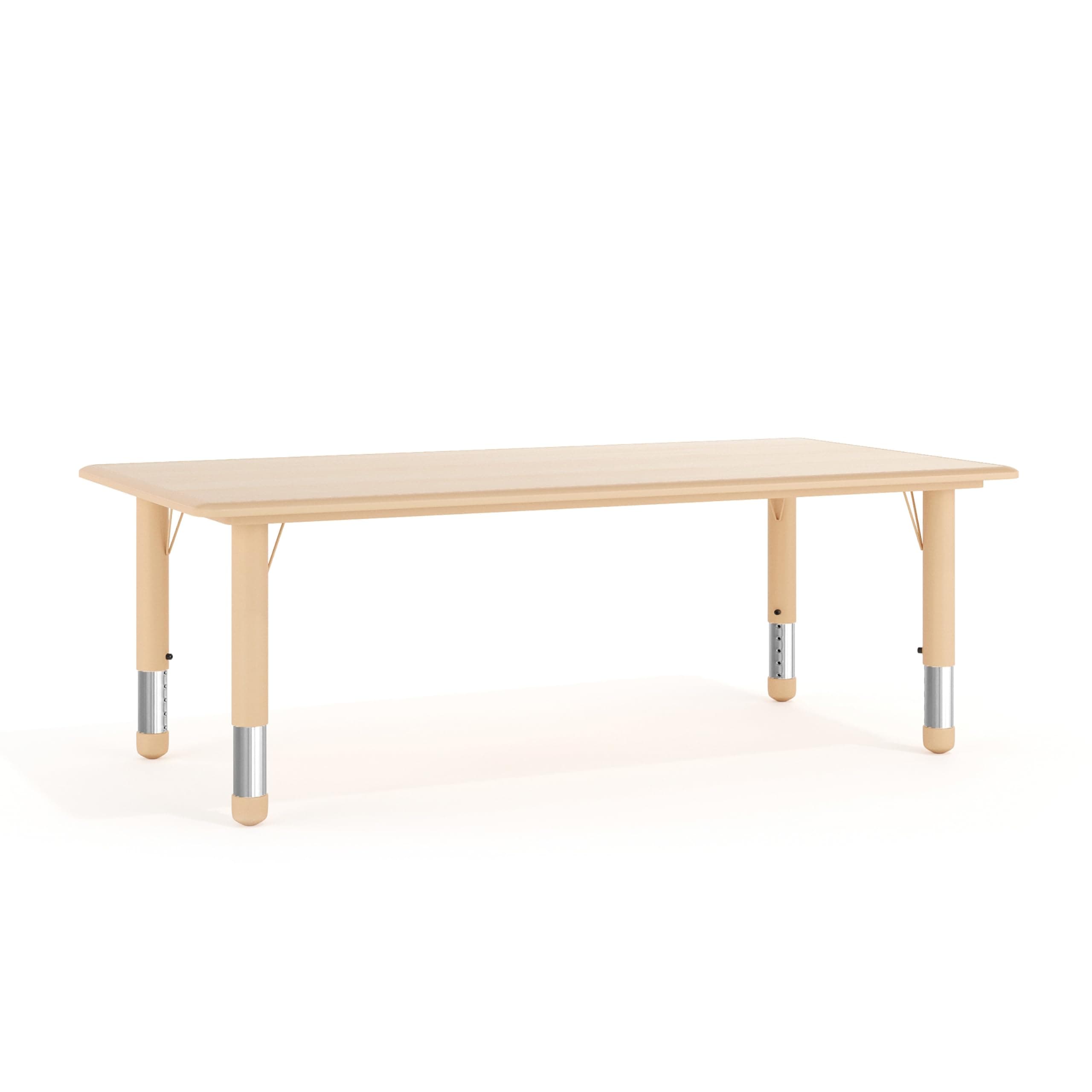Wren Adjustable Classroom Activity Table for School and Home, Plastic Activity Table for Kids, 23.625" W x 47.25" L, Natural