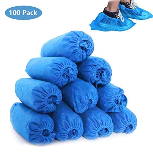 Shoe Covers Disposable, Boot Covers 200 Pack (100 Pairs) Non-Slip, Durable, Protect Your Home, Floors and Shoes, One Size Fits All Up to XL