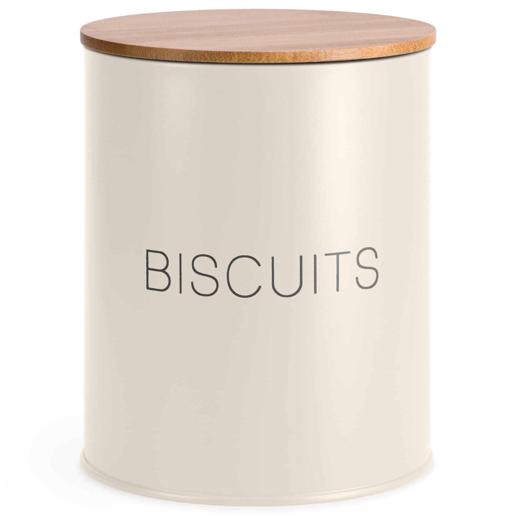 EHC Biscuit Tin Air tight Jar, Cookie Jar Container, Biscuit Barrel, Round Biscuit Box Storage, Cream