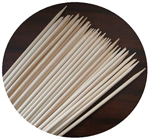 Candy Apple Corn Dog Sticks Semi Pointed Bamboo Skewers Dowels 8"x 1/4" (200, Bamboo)