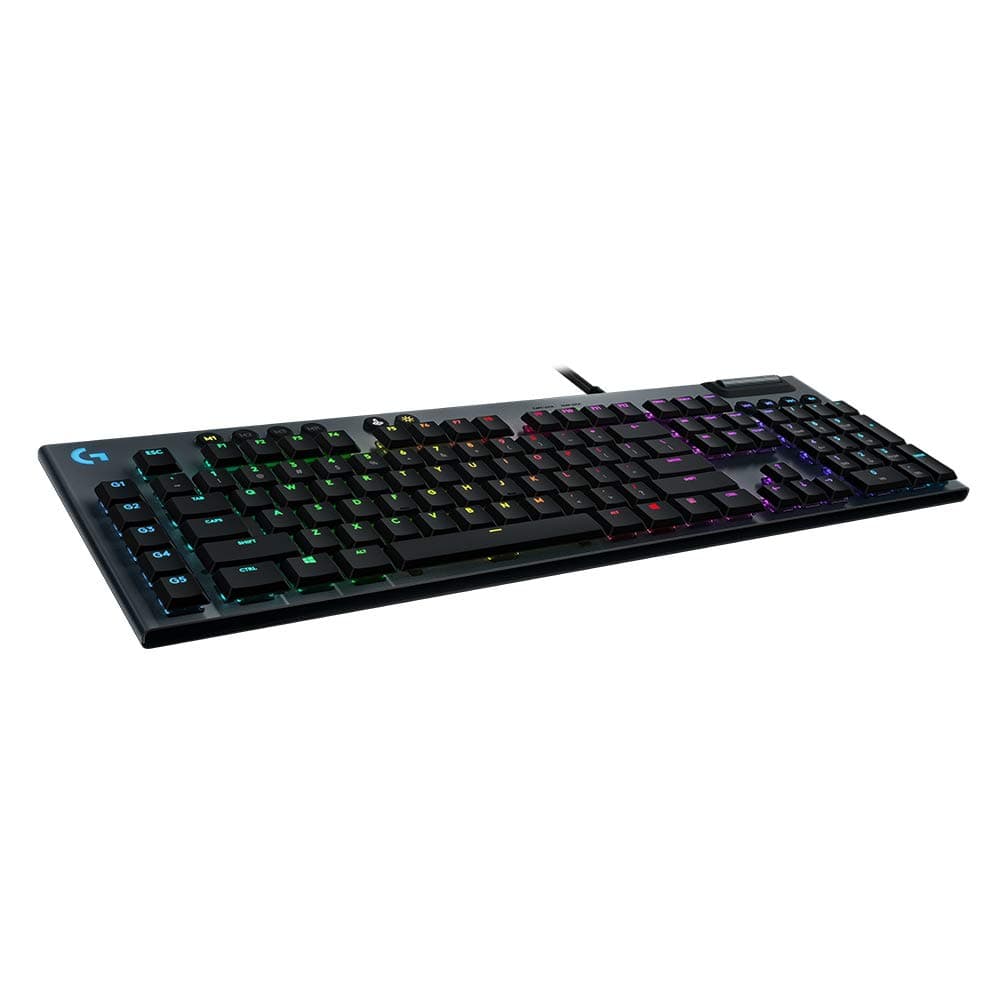 Logitech G815 LIGHTSYNC RGB Mechanical Gaming Keyboard with Low Profile GL Tactile Key Switch, 5 programmable G-Keys, USB Passthrough, Dedicated Media Control - Tactile