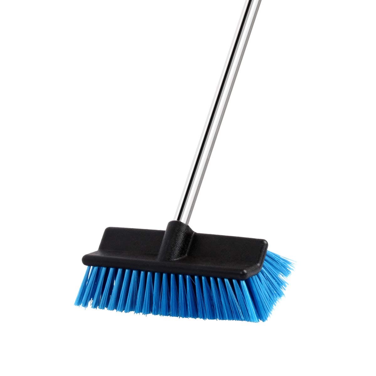 MEIBEI Deck Brush, Heavy Duty Deck Scrubber with Adjustable Stainless Steel Long Handle-51 Inches, Commercial Floor Scrub Brush, Perfect for Cleaning Deck, Patio, Hallway, Driveway and Boat