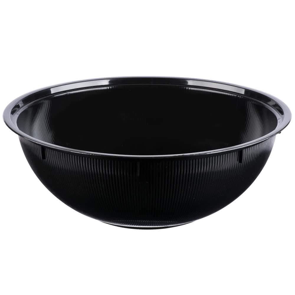 Pack of 3 Eco Friendly Hard Plastic Bowls | Extra Large Plastic Serving Bowls | Plastic Salad Bowls | Plastic Punch Bowls - 320oz (9 Litre) - 16" (40cm) - Black