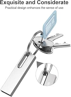 Aiibe 64GB Flash Drive 5 Pack Metal USB Drive Thumb Drive 64GB USB 2.0 Memory Stick Waterproof USB Flash Drives with Keychain (64GB, Silver)