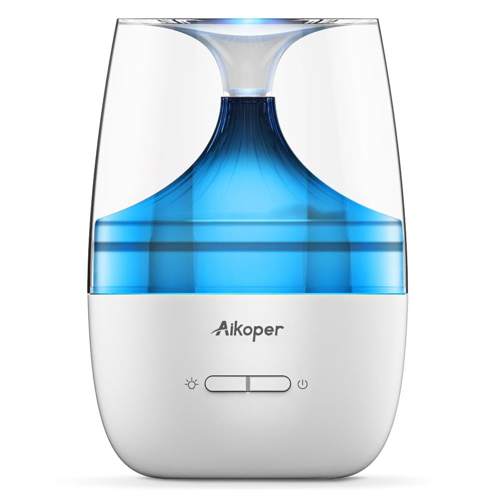 Essential Oil Diffuser, Aikoper 130ml USB Ultrasonic Aromatherapy Oil Diffuser Cool Mist Humidifier with Adjustable Mist Mode, Waterless Auto Shut-off and 7 Color LED Lights Changing for Office, Home