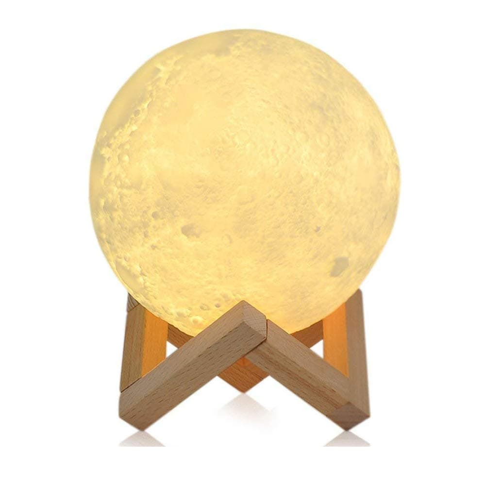 15 cm LED Moon Lamp 3D Print Moon Light with Remote Control,Portable Night Light Lamp with Touch Control, Built-in Battery, Dimmable, 16 RGB Moonligh Color, PLA+PVC Material