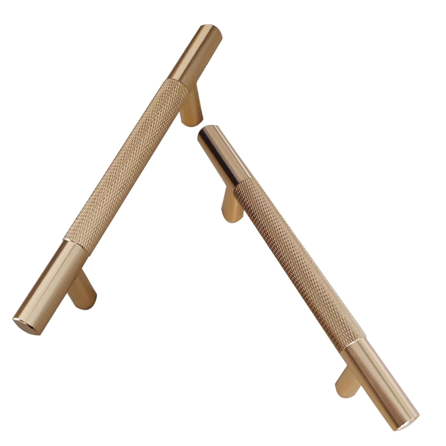 SUNUNICO 2 Pack Champagne Bronze Knurled Cabinet Pulls, 3.77"(96mm) Screw Spacing - Handles for Cabinets, Cabinet Pulls Kitchen Cabinet Hardware for Cupboard Drawer Handles Dresser Pulls