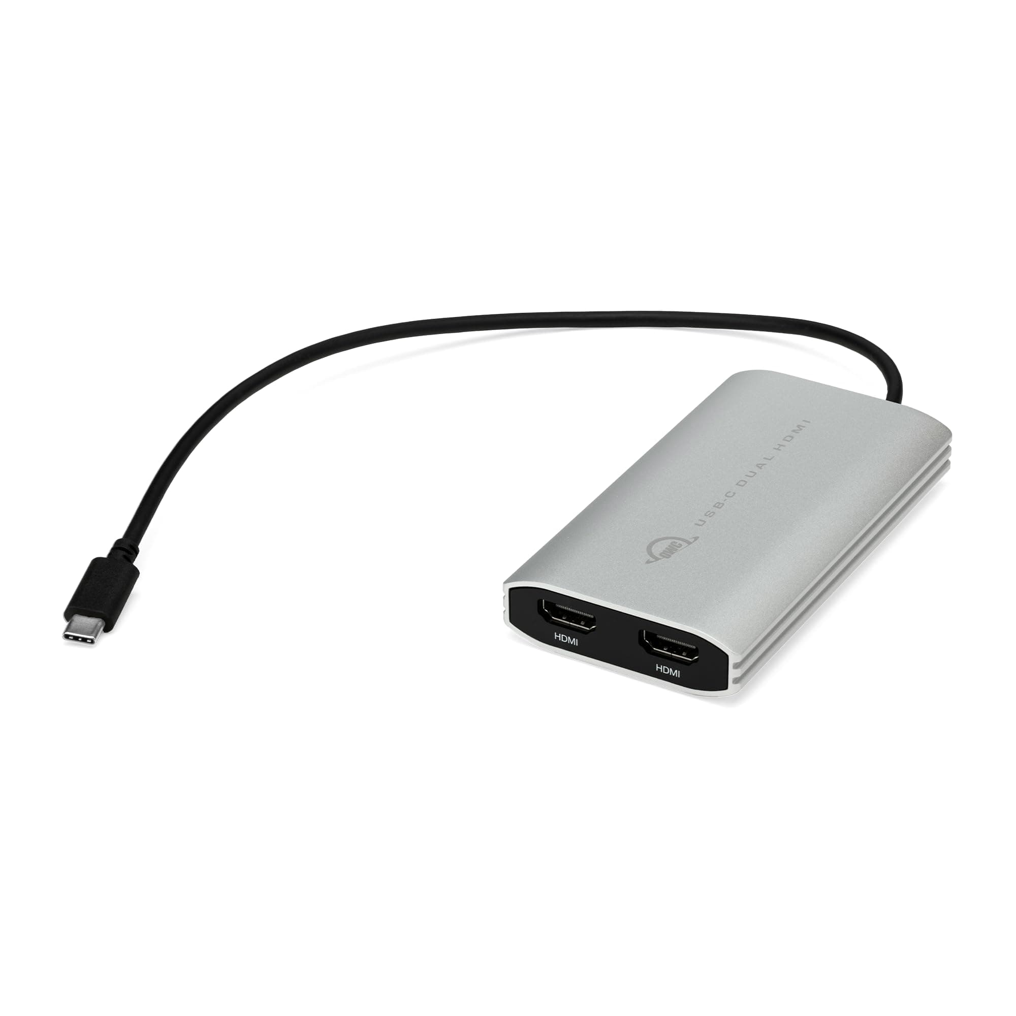 OWC USB-C to Dual HDMI 4K Display Adapter with DISPLAYLINK and Power Pass-Through for Apple M1 Mac or Any Mac or PC with USB-C or Thunderbolt,