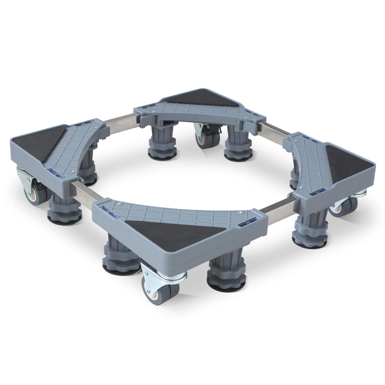 MaxWorks Washing Machine Base Stand with 4 Locking Wheels & 8 Strong Feet, Adjustable Flat Dolly Cart Mobile Base for Washer, Dryer, Refrigerator, Furniture and Appliance - 660 lbs Capacity
