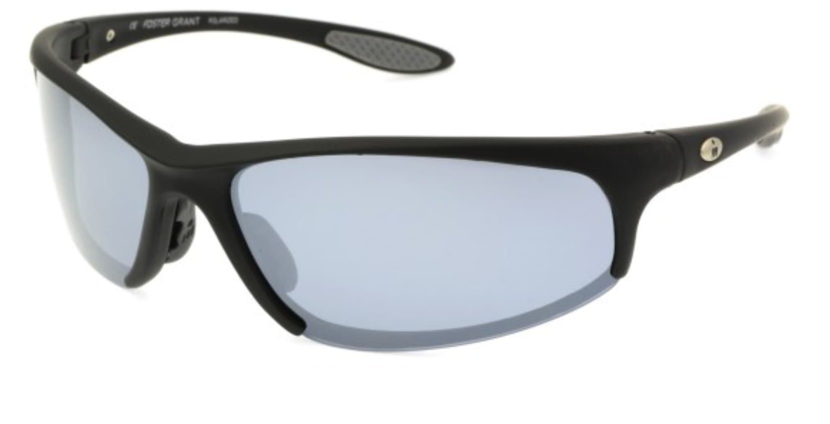 Ironman Strong Sunglasses Matte Black Rubberized Smoke Polarized with Silver Mirror Flash