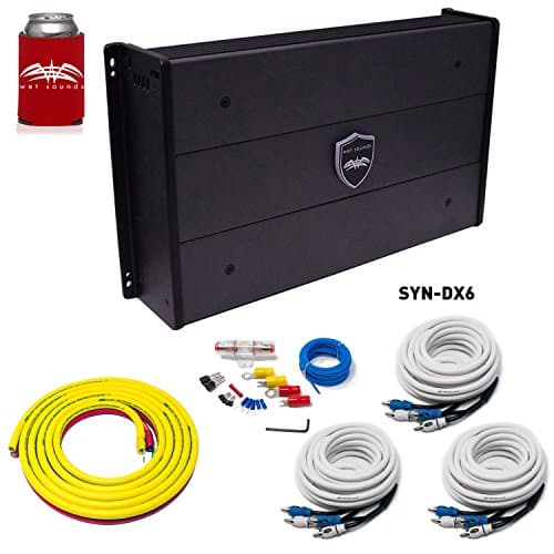 Wet Sounds SYN-DX 6 Full Range 6 Channel Amplifier & Stinger 3-Meter 4-Gauge Amplifier Wiring Kit w/RCAs
