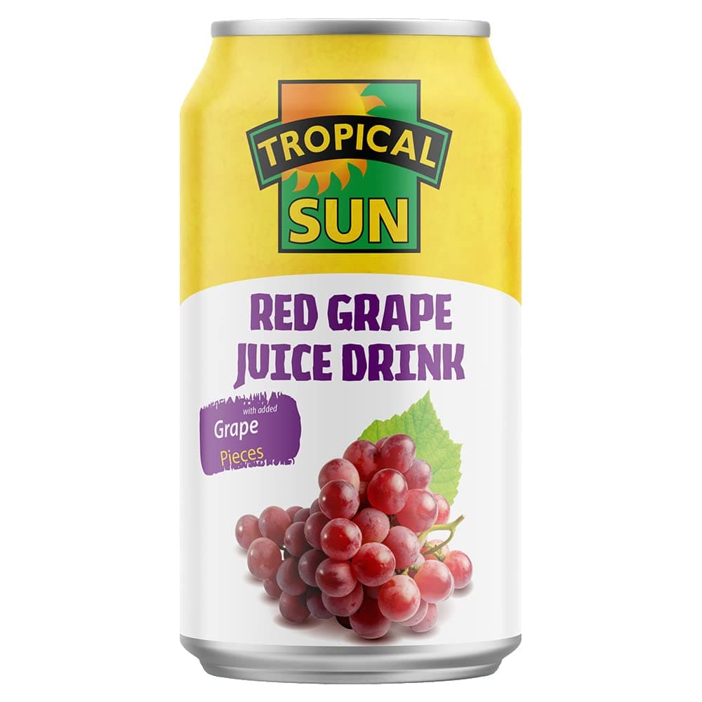 Tropical Sun Red Grape Juice Drink with Real Grape pulp, 330ml (Pack of 12)