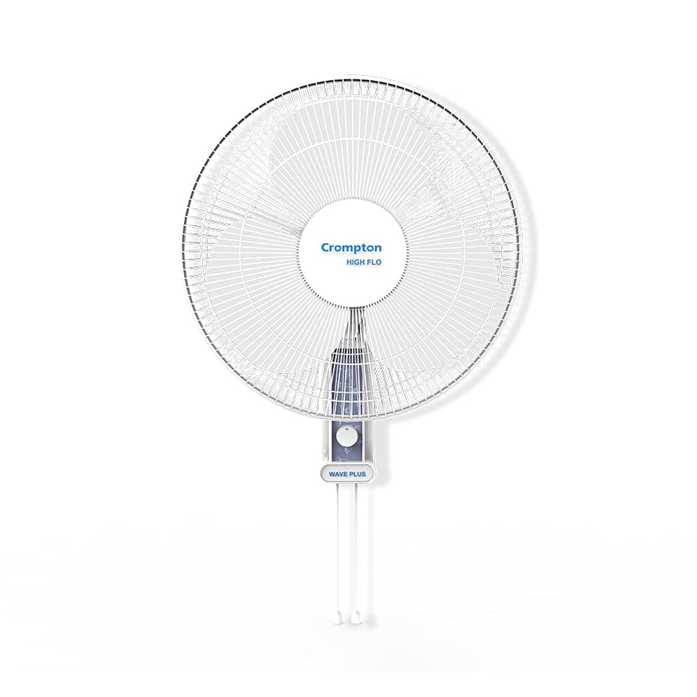 Crompton Wave Plus 400 mm wall Fan | Adjustable Height | Smooth Oscillation | Superior Air Delivery | 2 Year Warranty | White