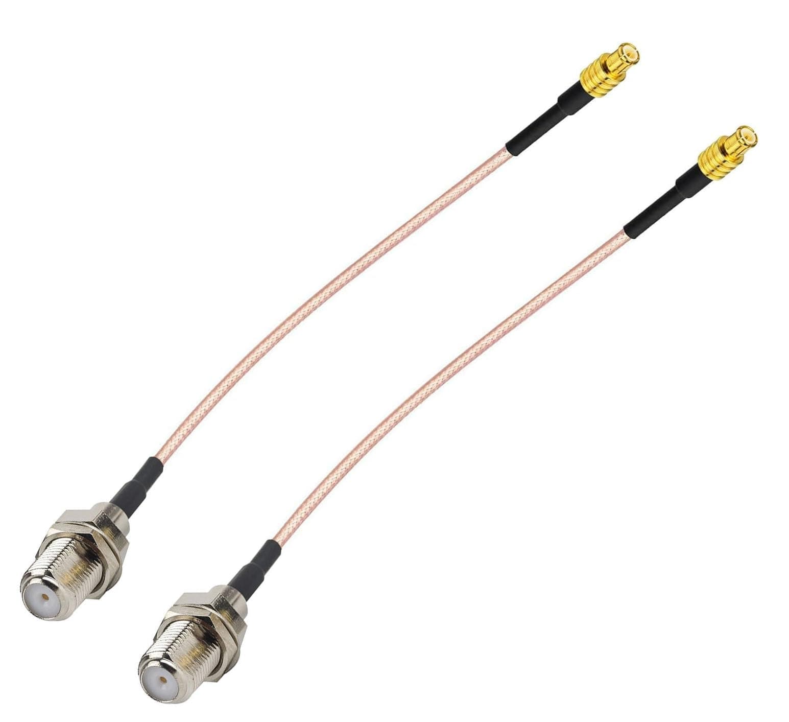 DHT Electronics 2PCS RF coaxial Coax Cable Assembly MCX Male to F Female 6''