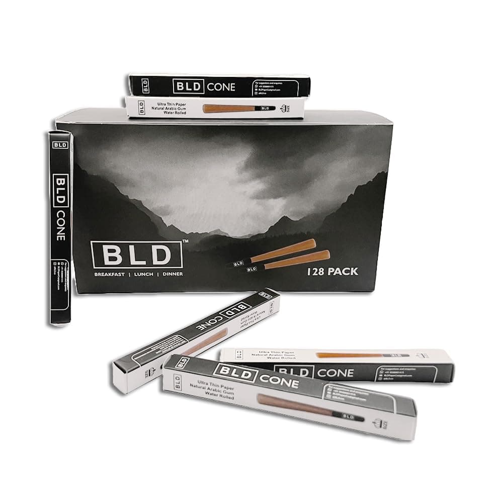 BLD Pre Rolled Cones - 128 Pack, King Size, Slow Burn, White