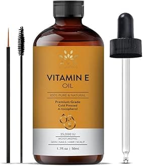 AVD Organics 100% Pure Vitamin E Oil 35,000 IU | Premium Grade, Cold-Pressed and Tocopherol | for Skin, Face, Body, Hair & Nail moisturiser 1.7 fl oz