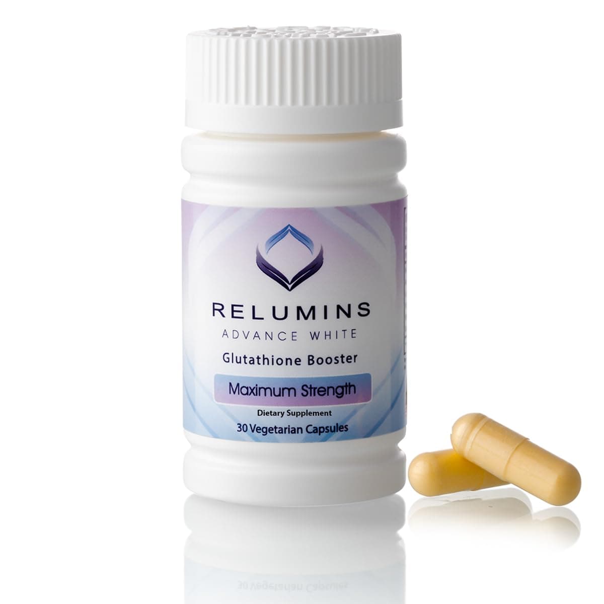 Relumins Advanced Glutathione Booster, Maximum Strength Antioxidant Supplement with Vitamins E, B2 & Selenium, Supports Balanced Wellness & Radiant Skin, 30 Vegetarian Capsules