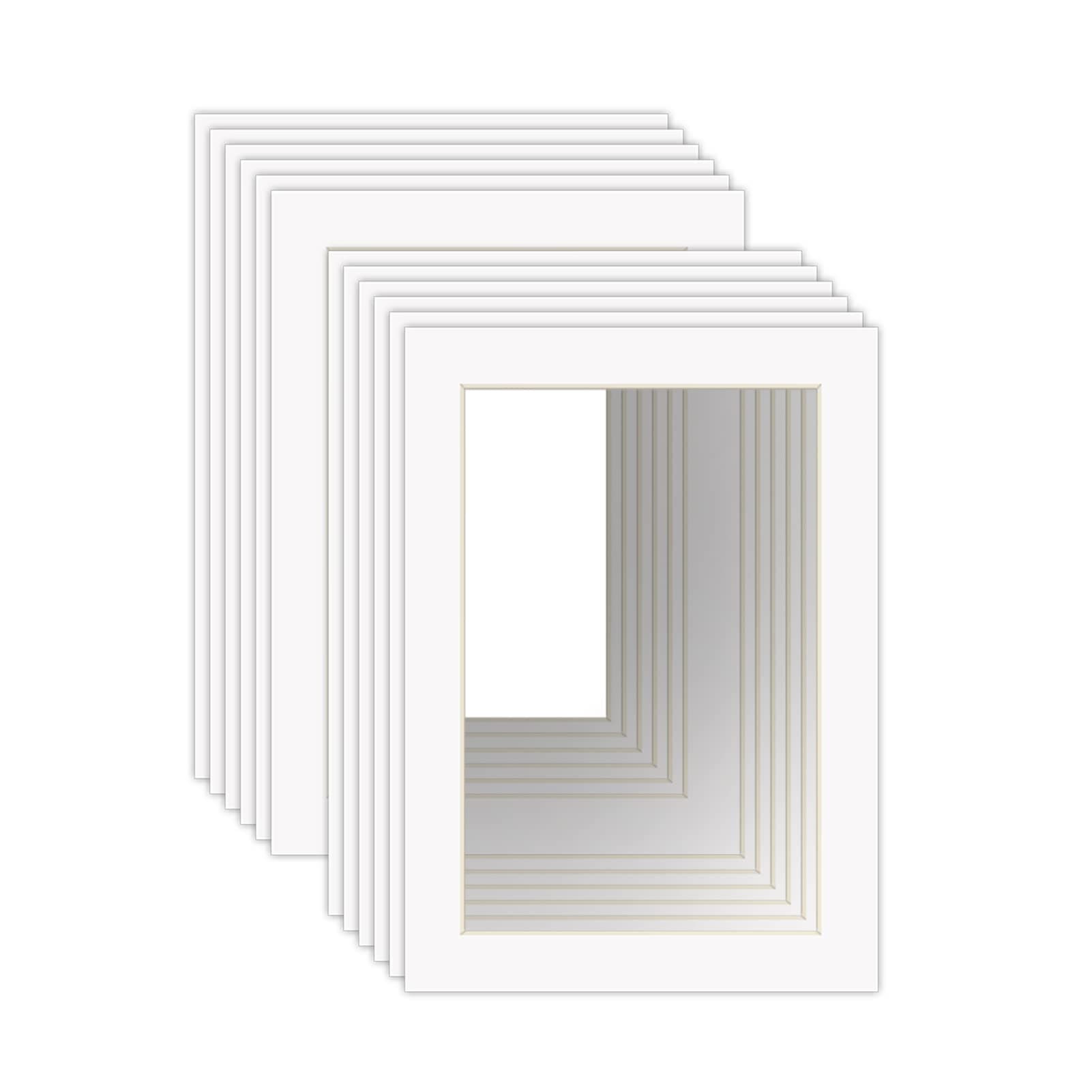 ZBEIVAN 5x7 White Picture Mats with Core Bevel Cut Frame Mattes for 4x6 Pictures- Pack of 12