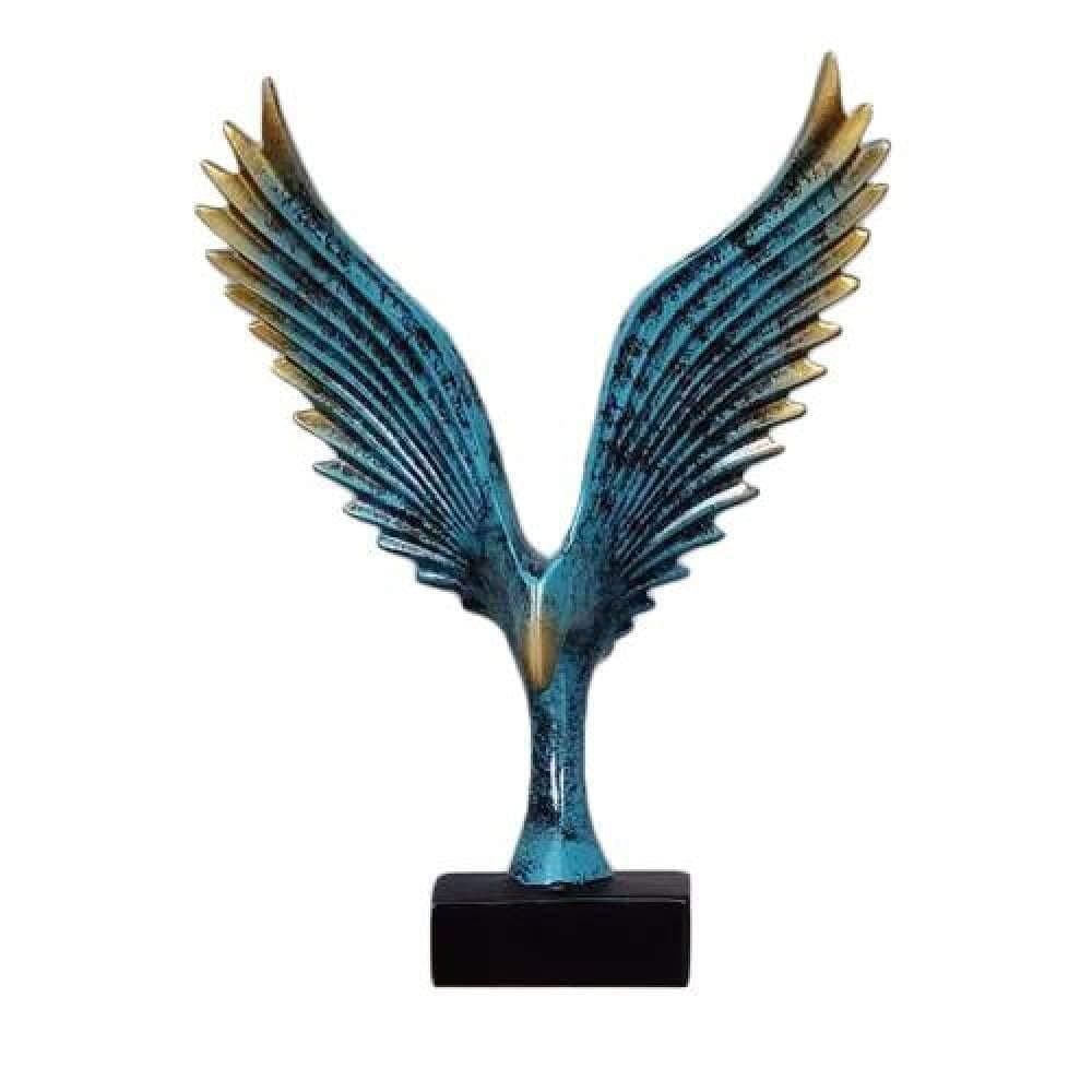 SCH-SCSCH-SC SH-CHEN Blue Creative Resin Decorative Statues Simulated Abstract Open Wing Bird Statue Home Statues Animal Sculpture Wall Art Decoration Home Decor Ornaments Art Gift