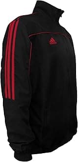 adidasCombat Sports 3-Stripes 100% Polyester Long Sleeve Light Track Jacket - Black Red - Large