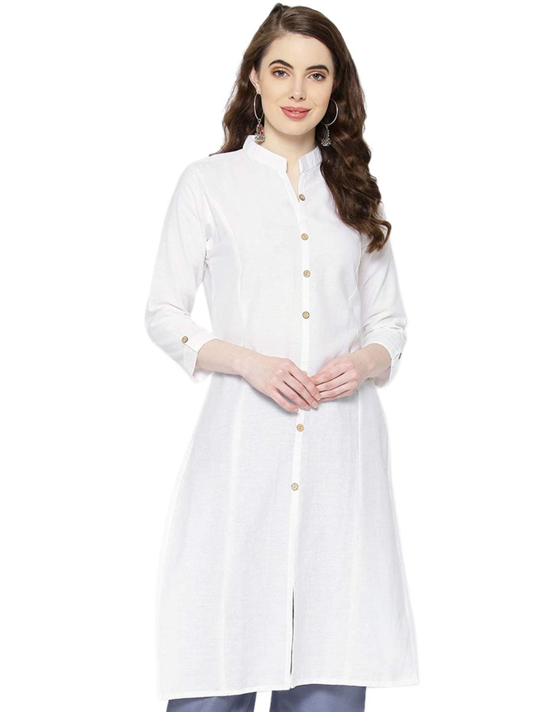 Vastraa Fusion Women's Cotton Solid Kurti Available Multiple Colors & Plus Sizes