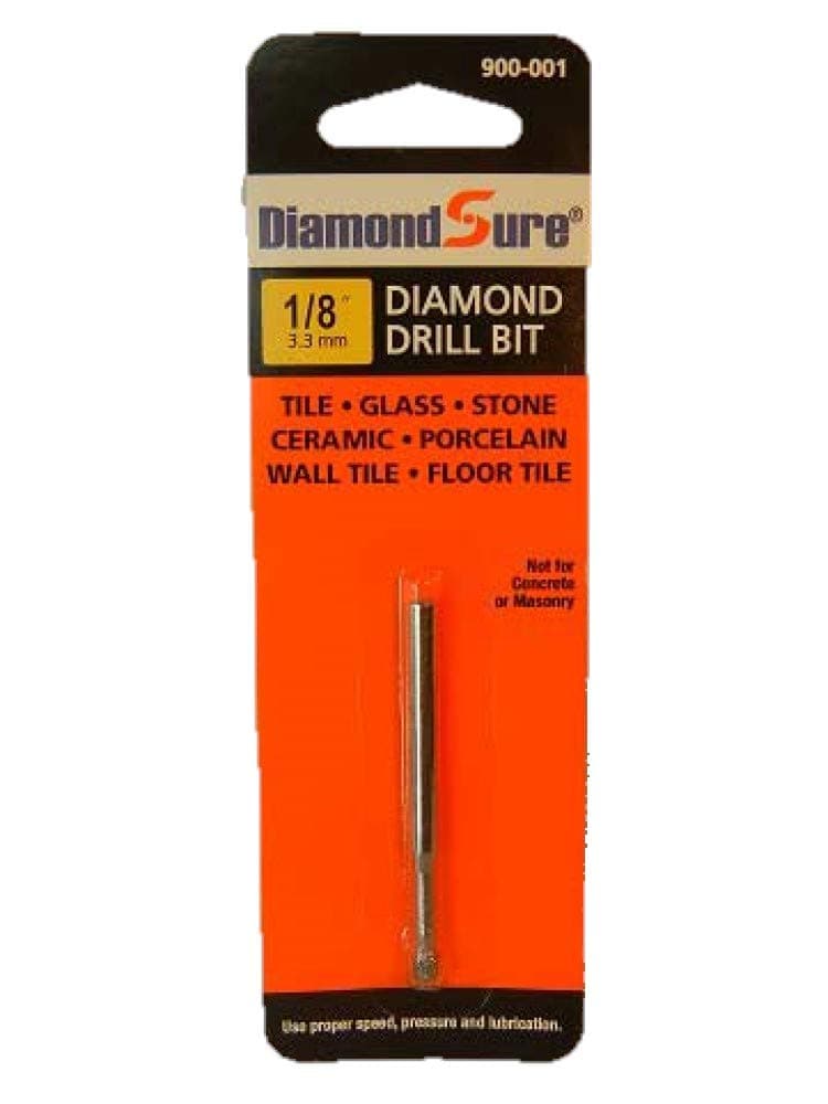 1/8" Inch 3.3 mm DiamondSure Diamond Drill Bit Holes Saw for Glass, Tile, Granite, Ceramic, Porcelain, Stone