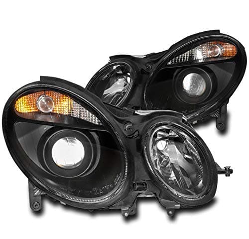 Halogen Projector Headlights Headlamps Black Compatible with 2003-2006 E-Class W211